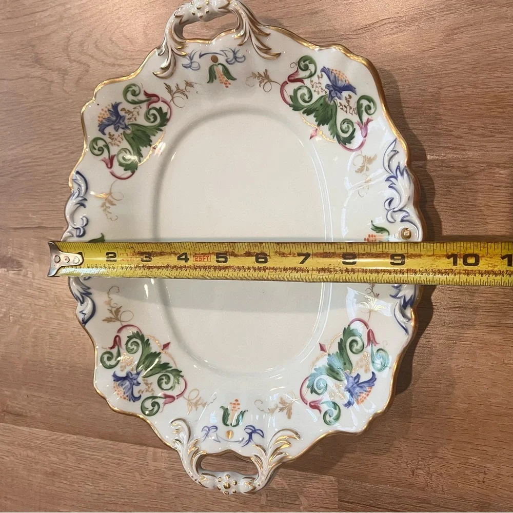 Antique Royal Vienna Hand Painted Floral Porcelain‎ Serving Plate Platter 11”